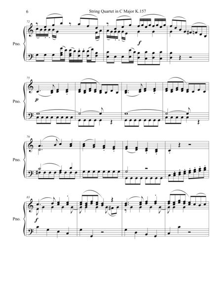 Mozart String Quartet #4 in C Major K.157