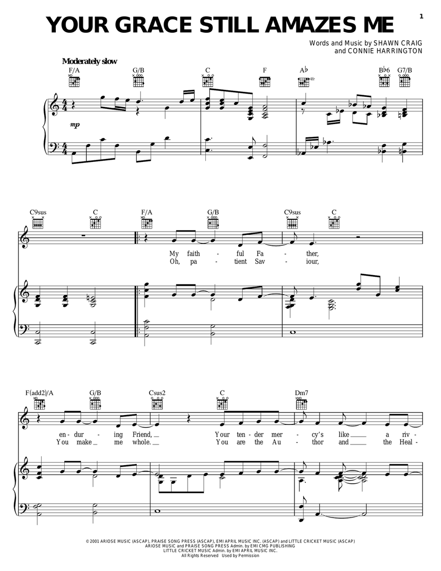 Your Grace Still Amazes Me Piano, Vocal, Guitar scores gallery preview page 1