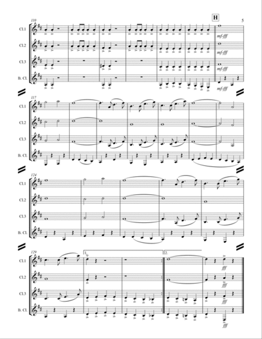 March - The Thunderer (for Clarinet Quartet) Clarinet Quartet scores gallery preview page 6
