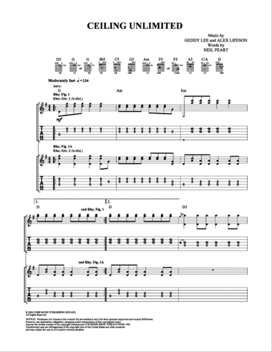 Ceiling Unlimited Ceiling Unlimited Electric Guitar scores gallery preview page 1
