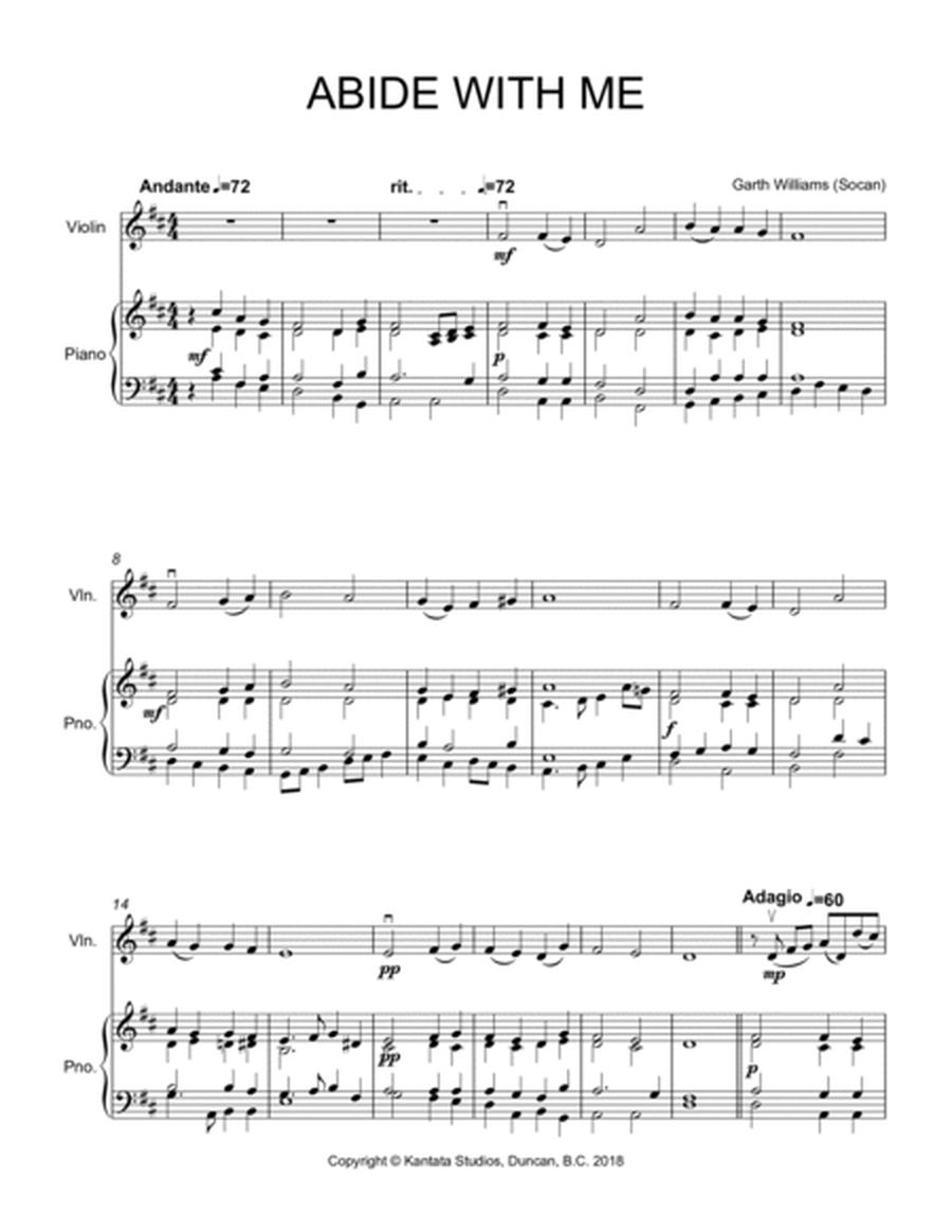 THEME AND VARIATIONS ON ABIDE WITH ME FOR VIOLIN AND PIANO image number null