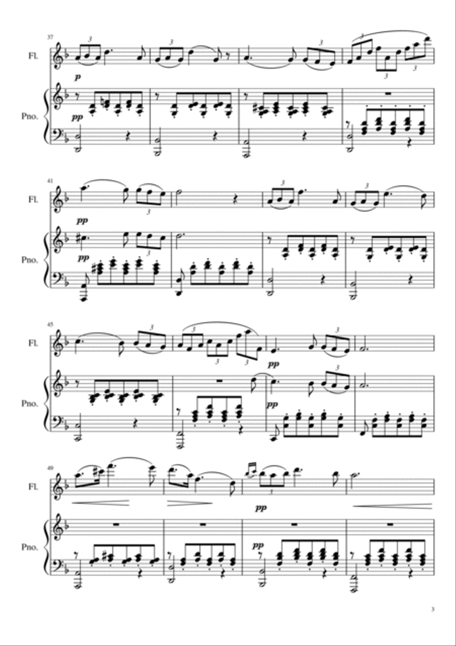Franz Schubert - Ständchen (Serenade) D.957 for Flute and Piano Flute Solo scores gallery preview page 4