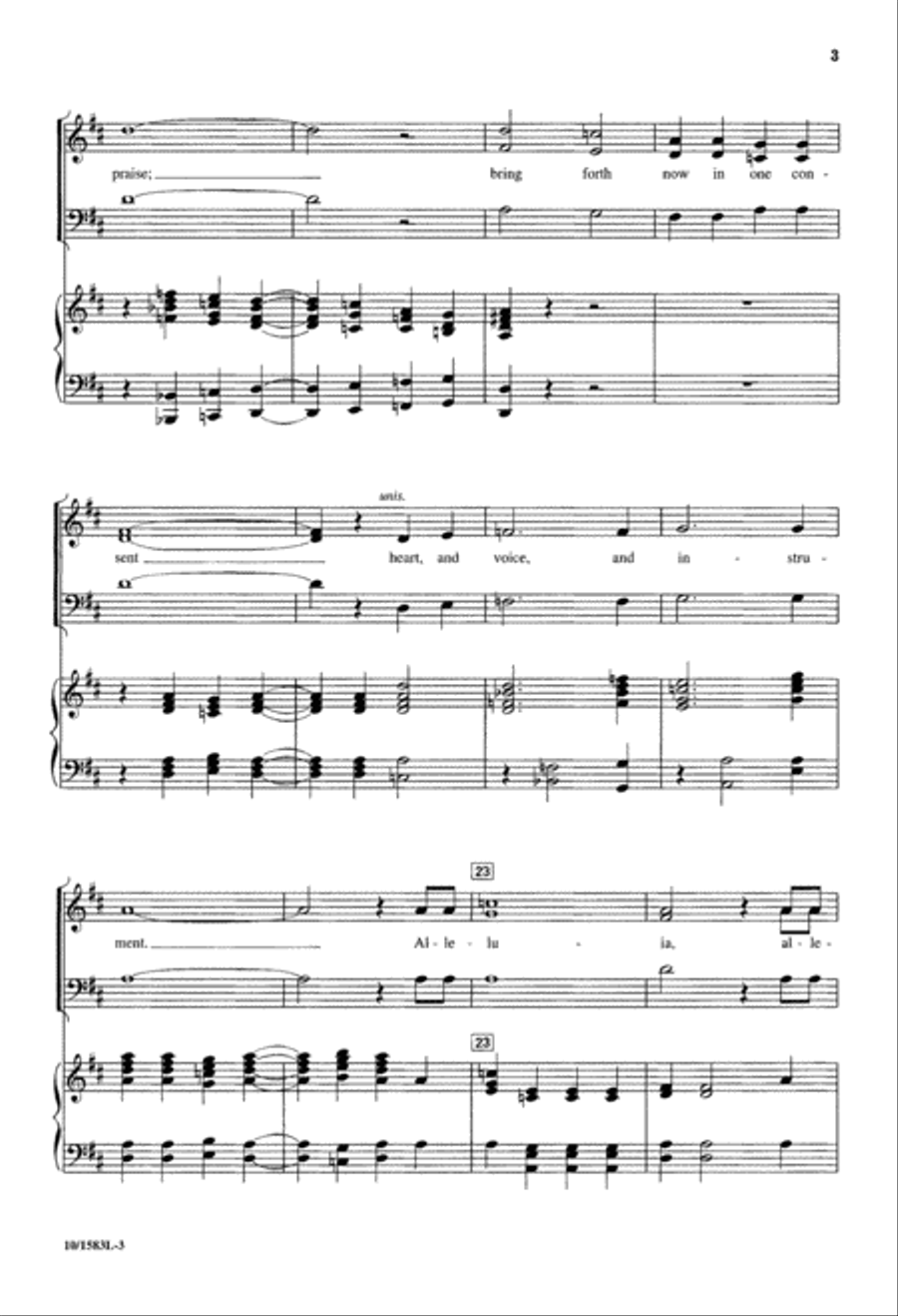 O Come, O Come, Our Voices Raise 3-Part scores gallery preview page 3