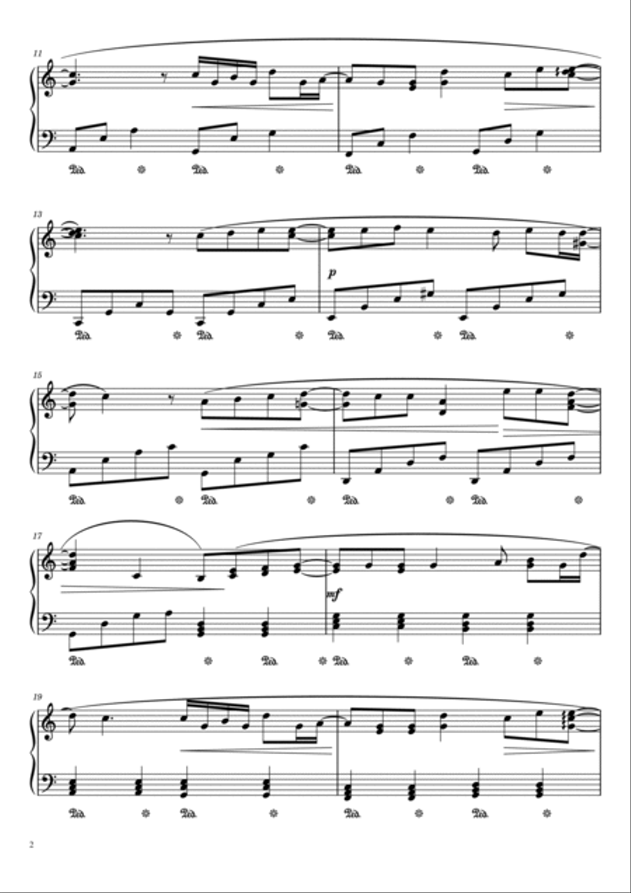 Pu Gong Ying De Yue Ding Piano Solo scores gallery preview page 2
