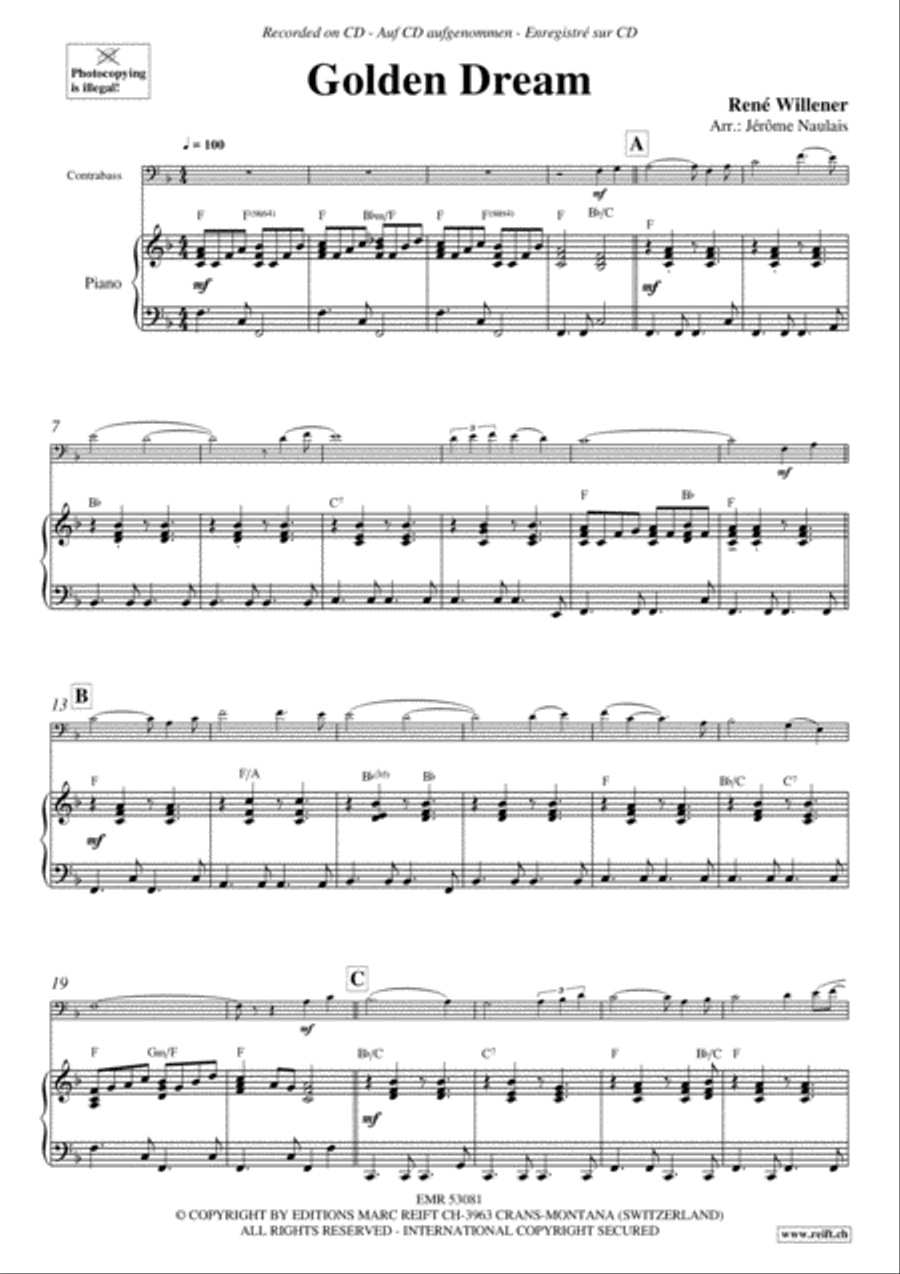 Golden Dream Golden Dream Double Bass scores gallery preview page 3