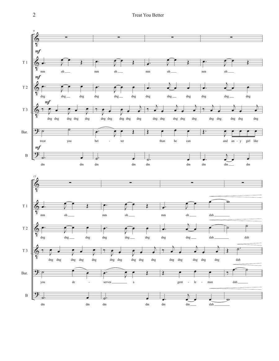 Treat You Better TTBB scores gallery preview page 2