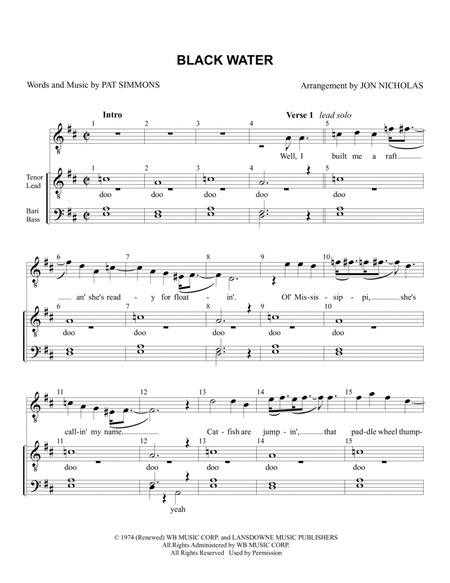 Black Water Choir - Digital Sheet Music