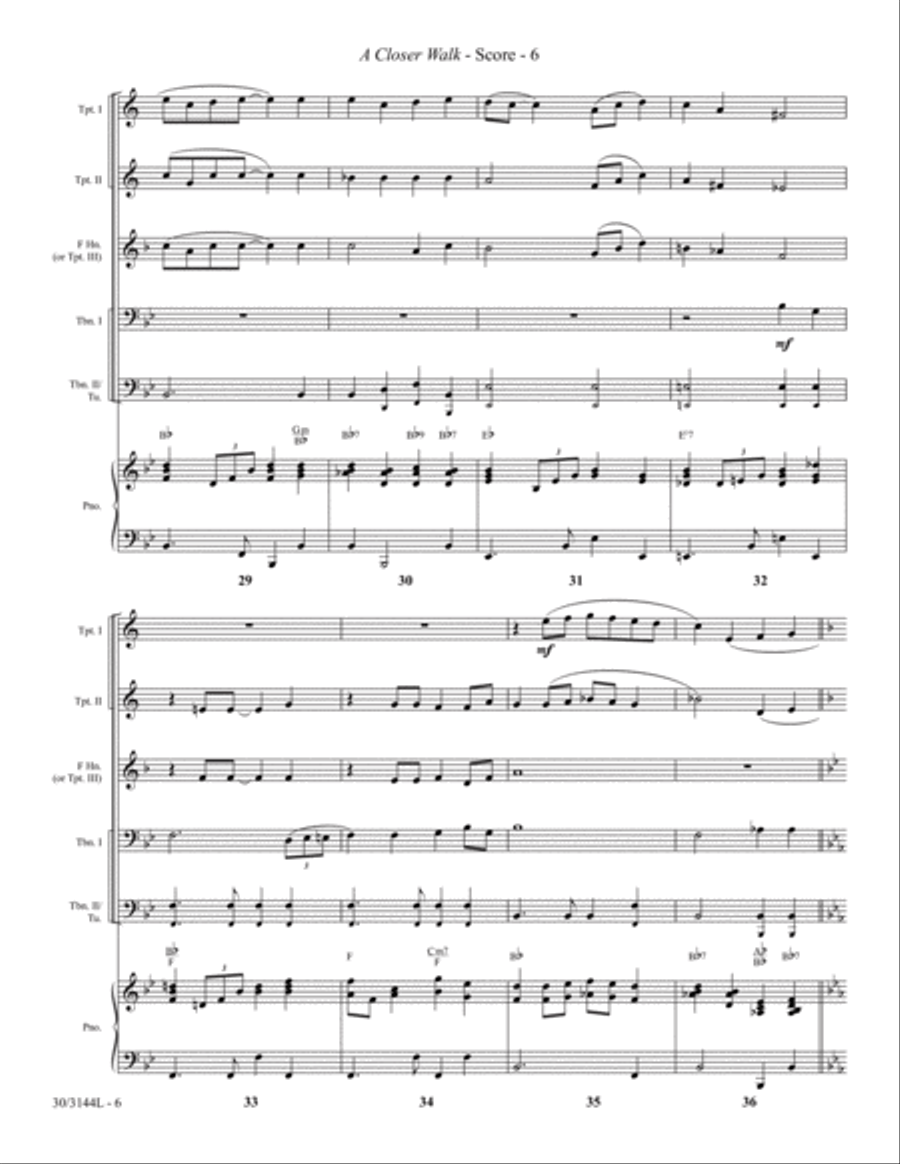 A Closer Walk Brass Ensemble scores gallery preview page 6