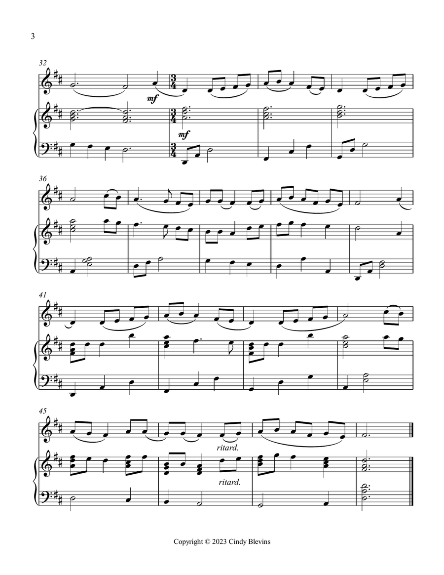 The Holly And the Ivy, Piano and Tin Whistle (D) Piano scores gallery preview page 5
