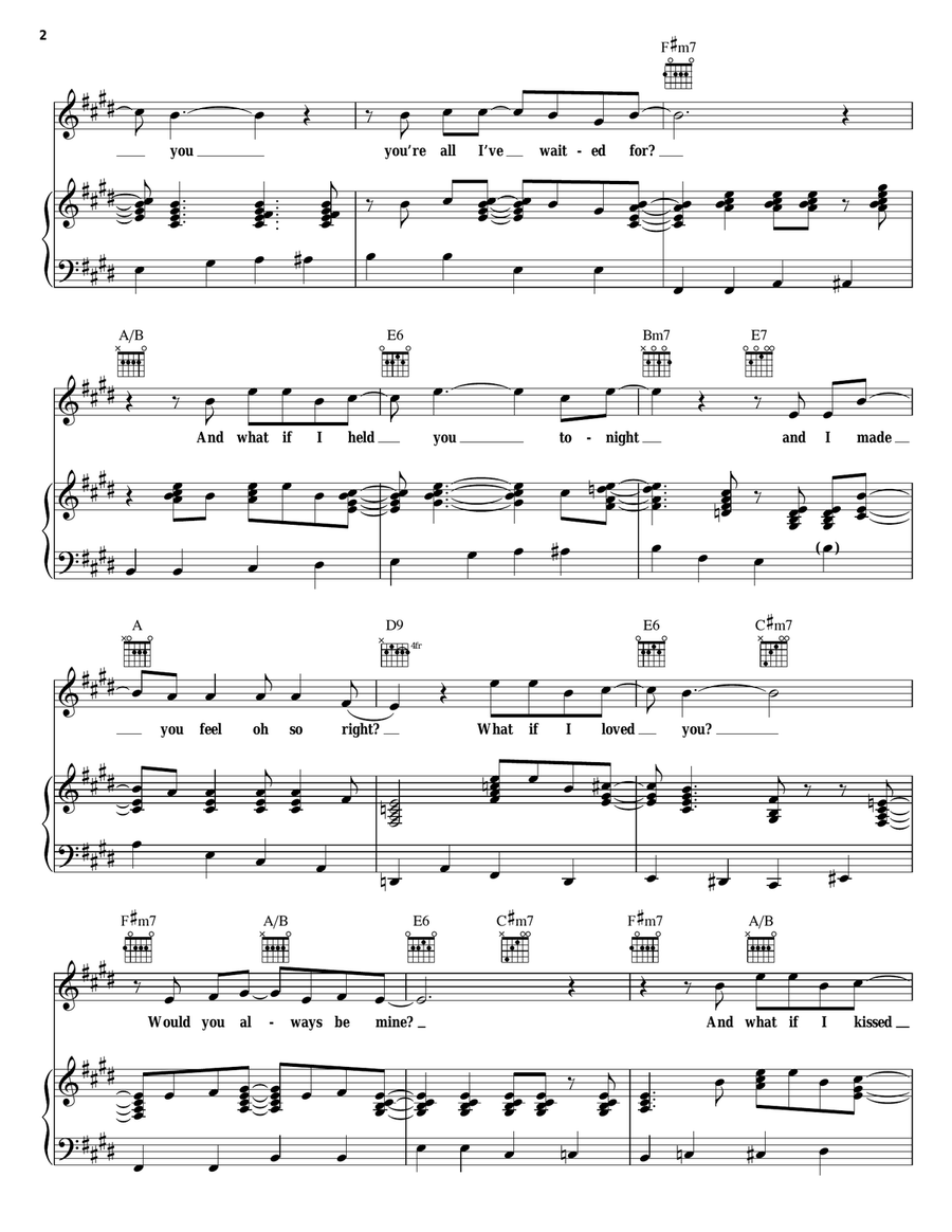 What If I Loved You Piano, Vocal, Guitar scores gallery preview page 2