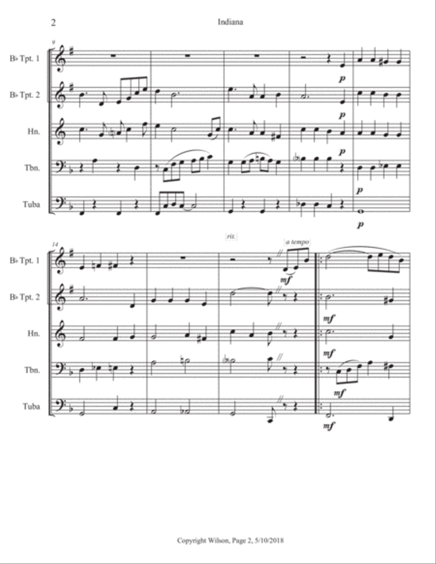 Indiana Brass Quintet scores gallery preview page 3