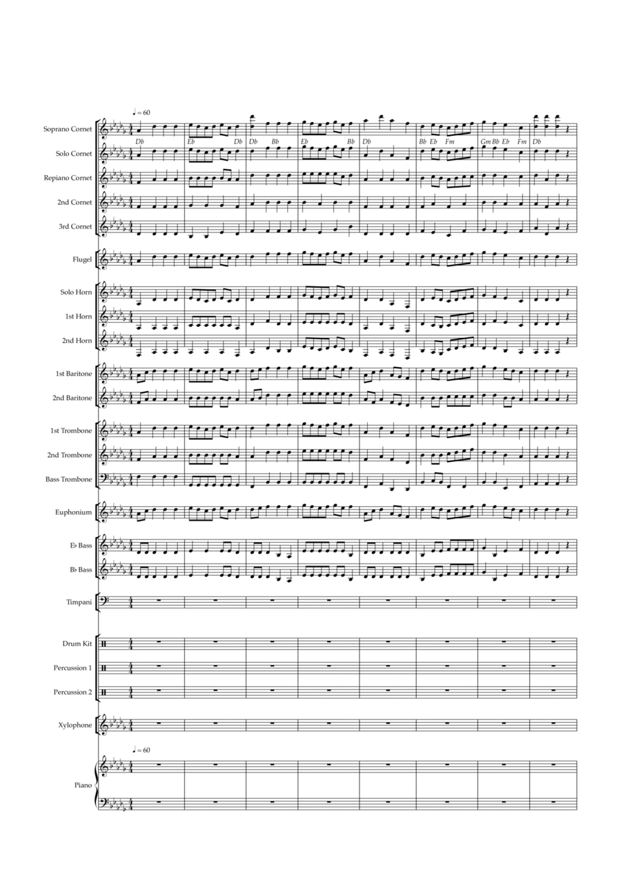Variations in Db Brass Band scores gallery preview page 1