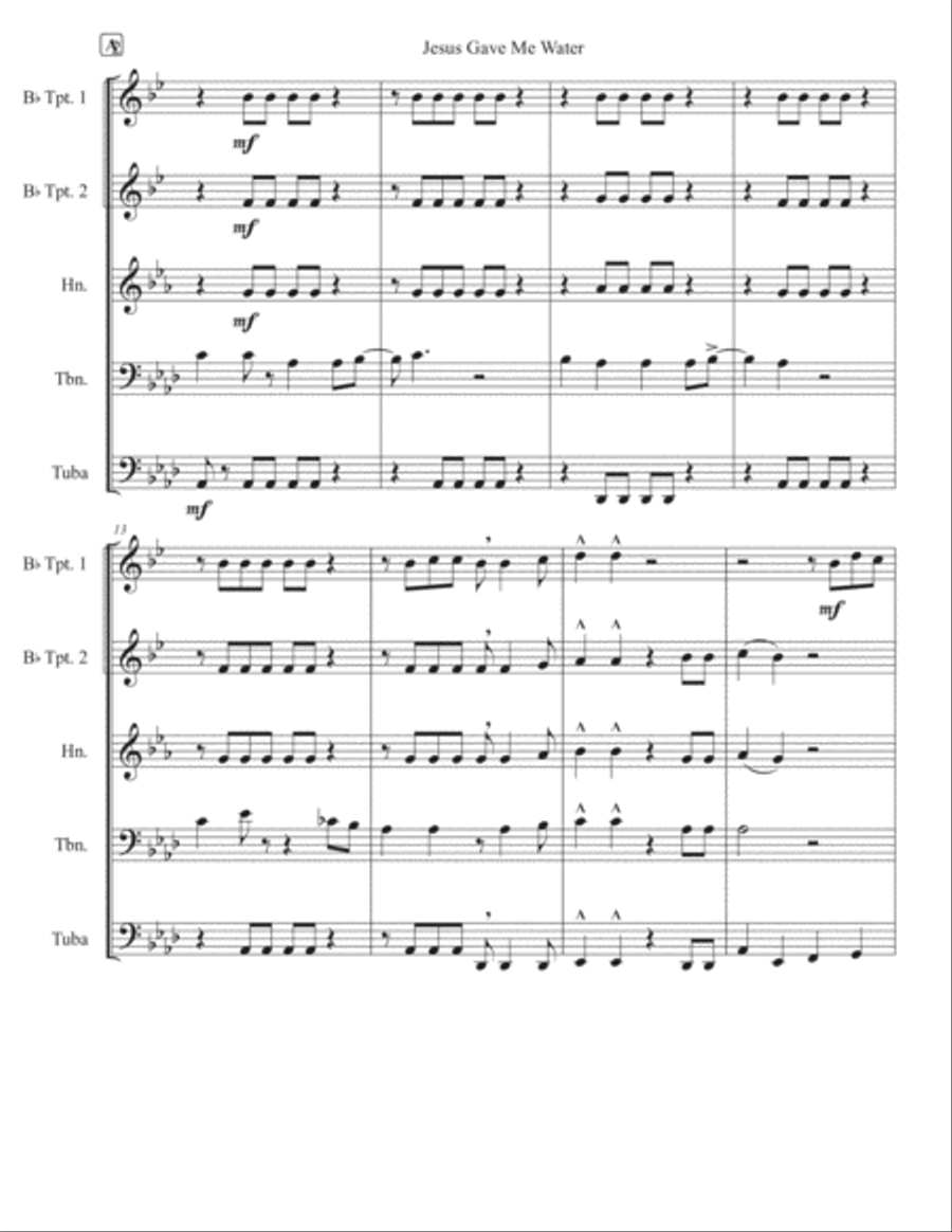Jesus Gave Me Water Horn scores gallery preview page 2
