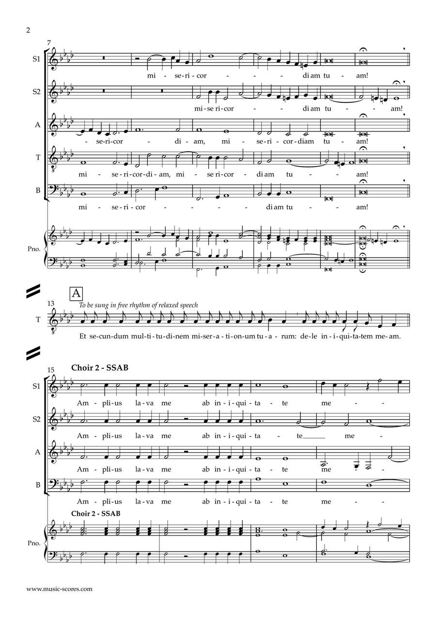Miserere mei, Deus - F minor 4-Part scores gallery preview page 2