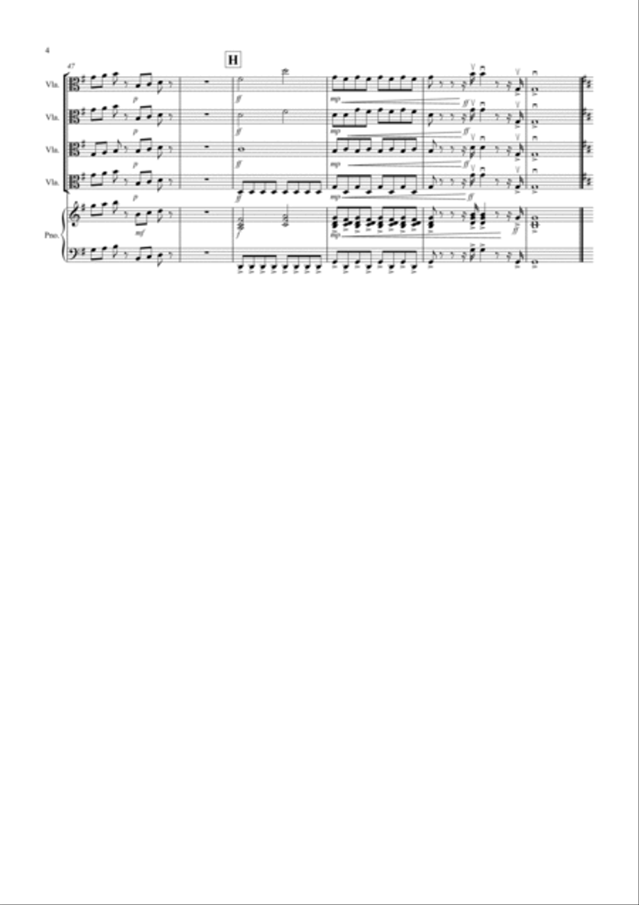 2 Classical Favourites for Viola Quartet (volume four) Viola scores gallery preview page 4