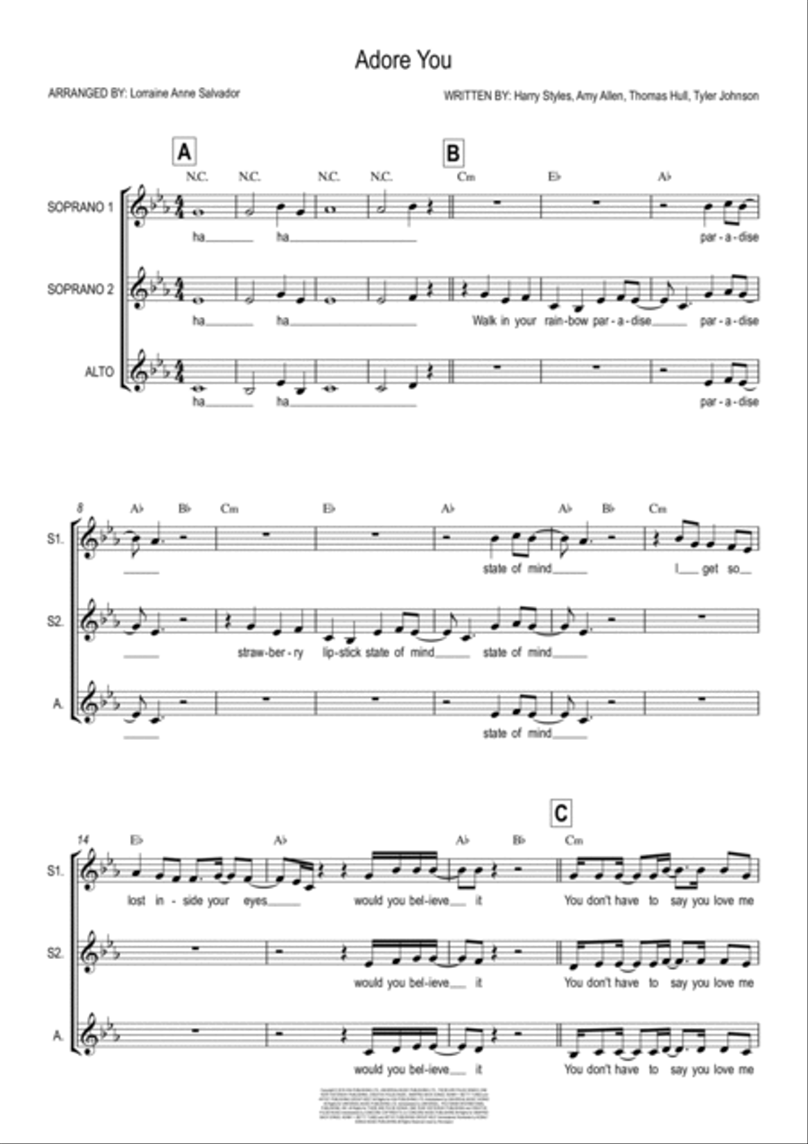 Adore You Adore You SSA scores gallery preview page 2