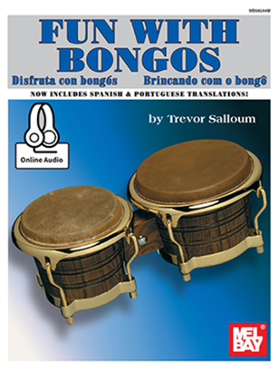 Book cover for Fun with Bongos-Now includes Spanish & Portuguese translations