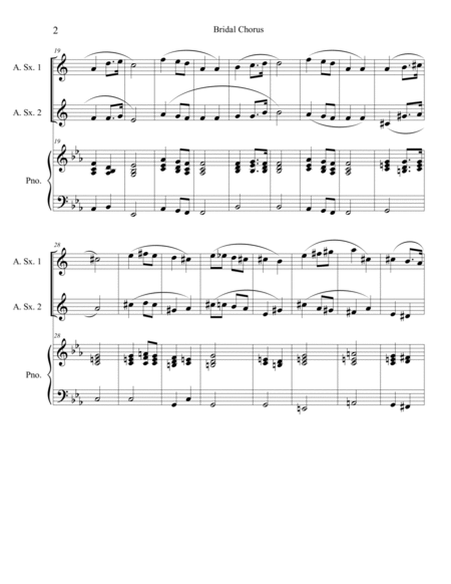 Bridal Chorus (Here Comes the Bride) for 2 Alto Saxophones and Piano image number null