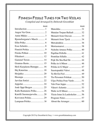 Book cover for Finnish Fiddle Tunes for Two Violas