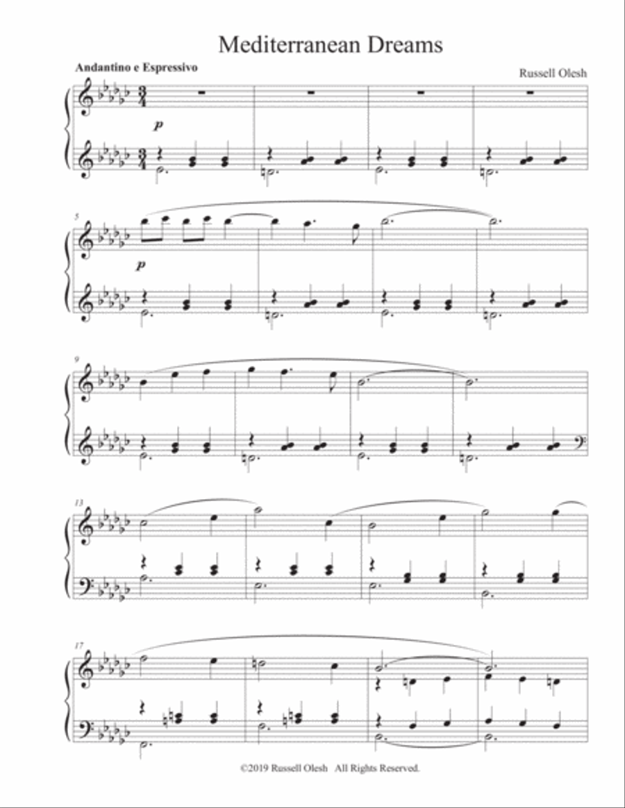 Mediterranean Dreams Mediterranean Dreams Piano Solo scores gallery preview page 3