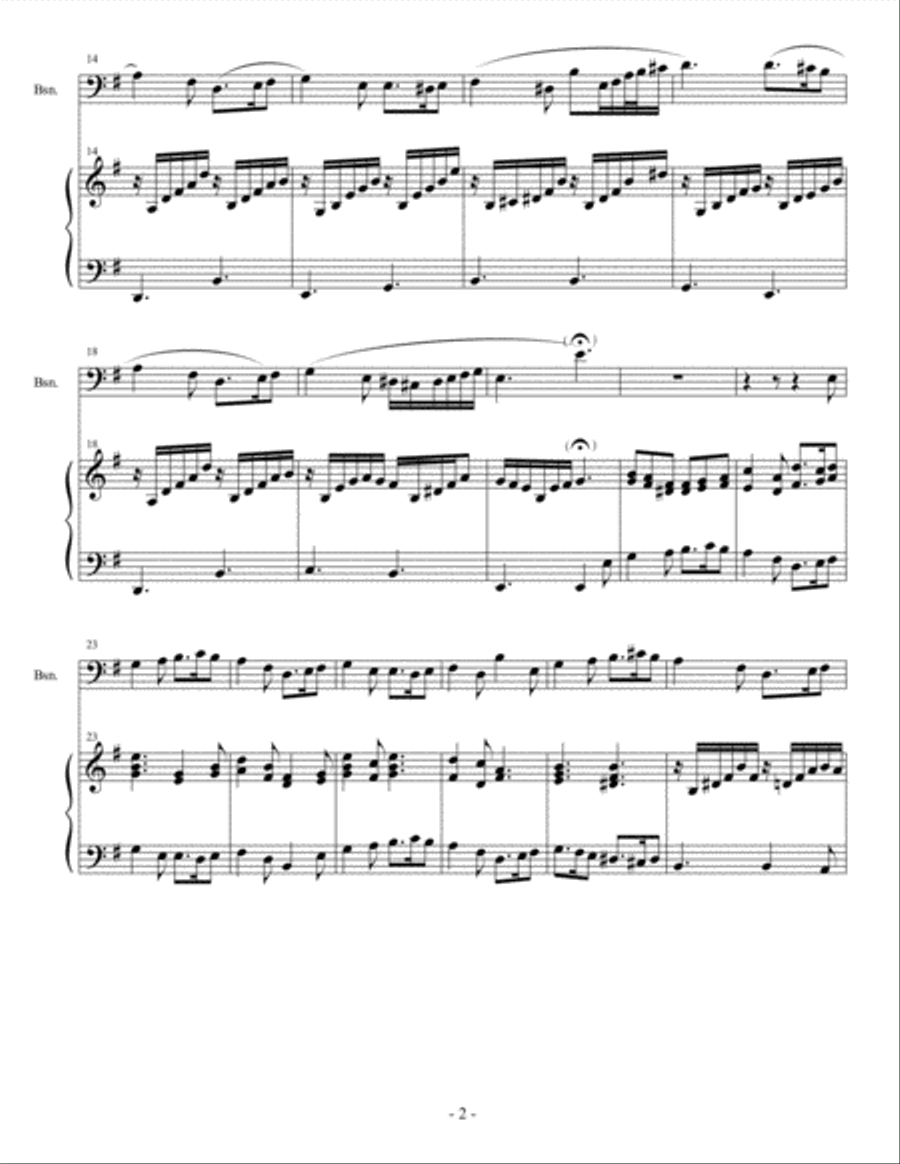 Greensleeves - What Child is This - for Bassoon and Piano Bassoon Solo scores gallery preview page 2