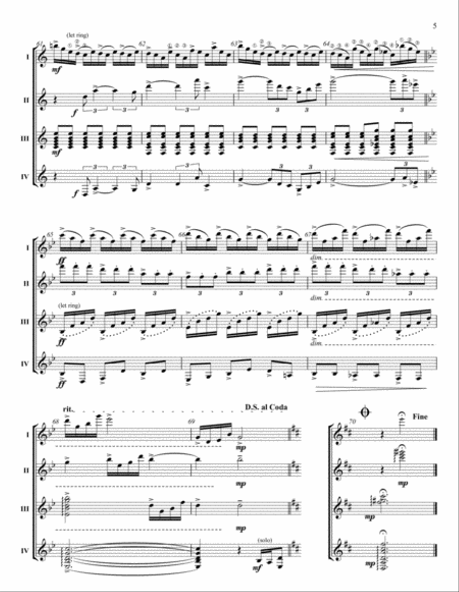 Yosemite Suite: for Guitar Quartet Small Ensemble scores gallery preview page 5