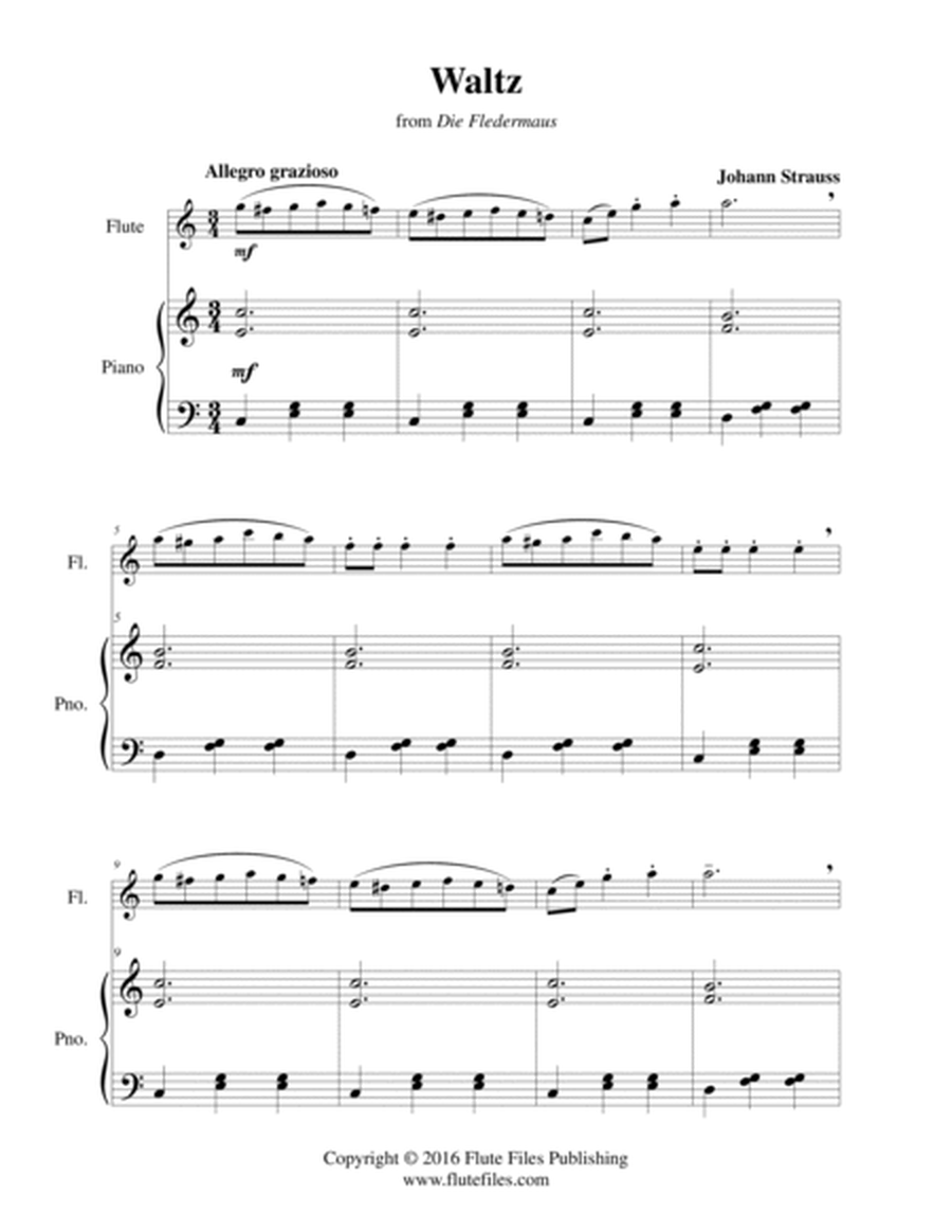 Die Fledermaus Waltz - Flute Solo image number null