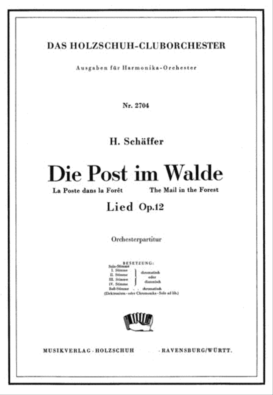 Die Post im Walde op. 12 Accordion Orchestra scores gallery preview page 1