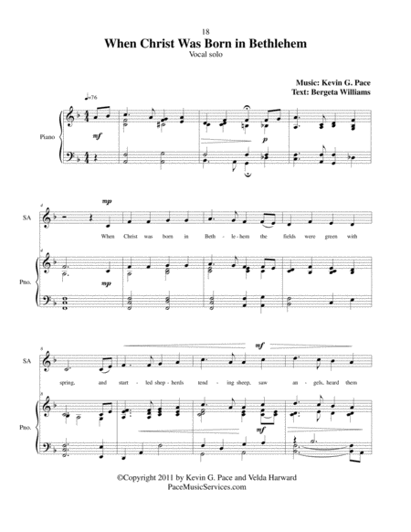 When Christ Was Born in Bethlehem - vocal solo with piano accompaniment image number null