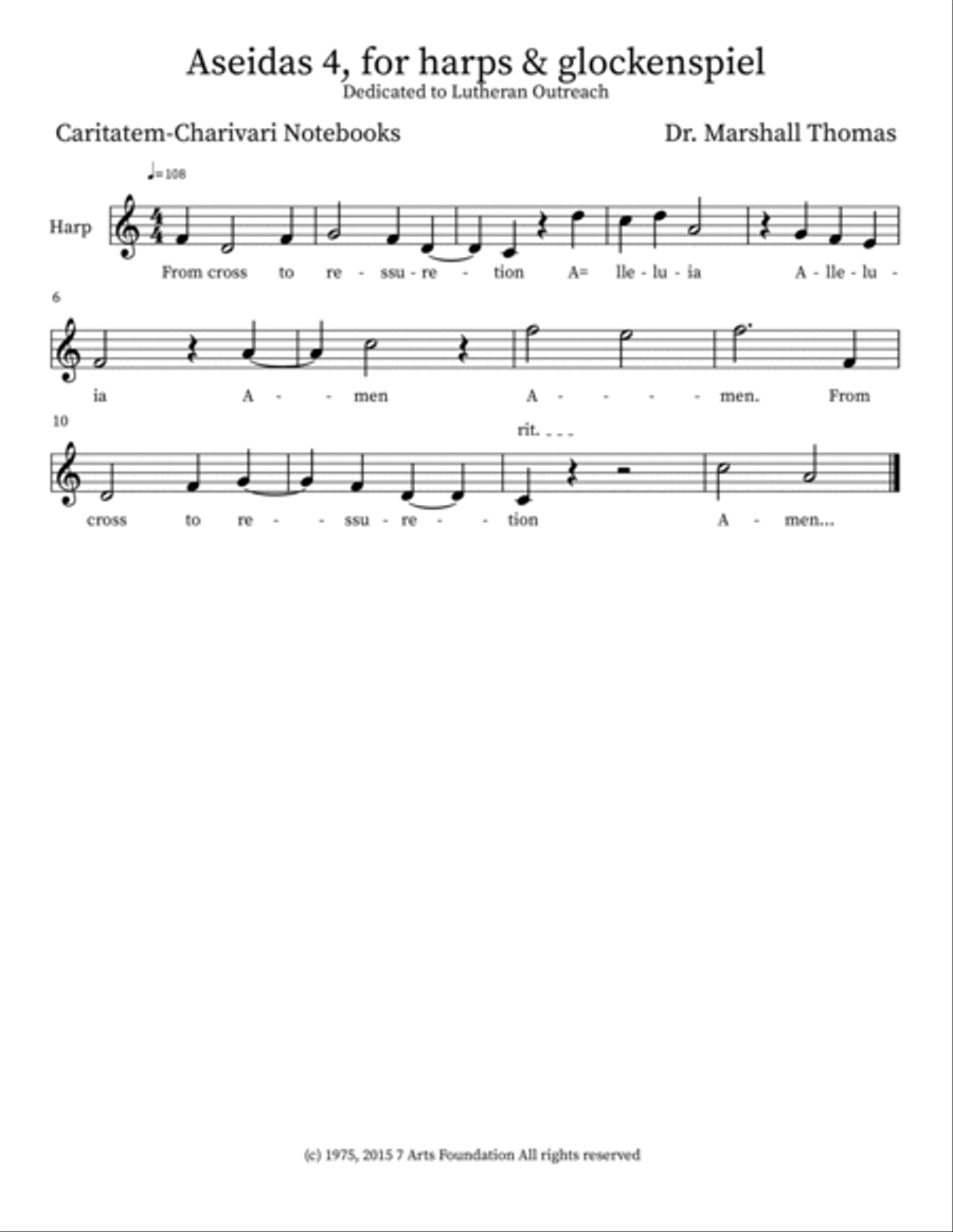 Aseidas 4, for harps & glockenspiel Glockenspiel scores gallery preview page 3