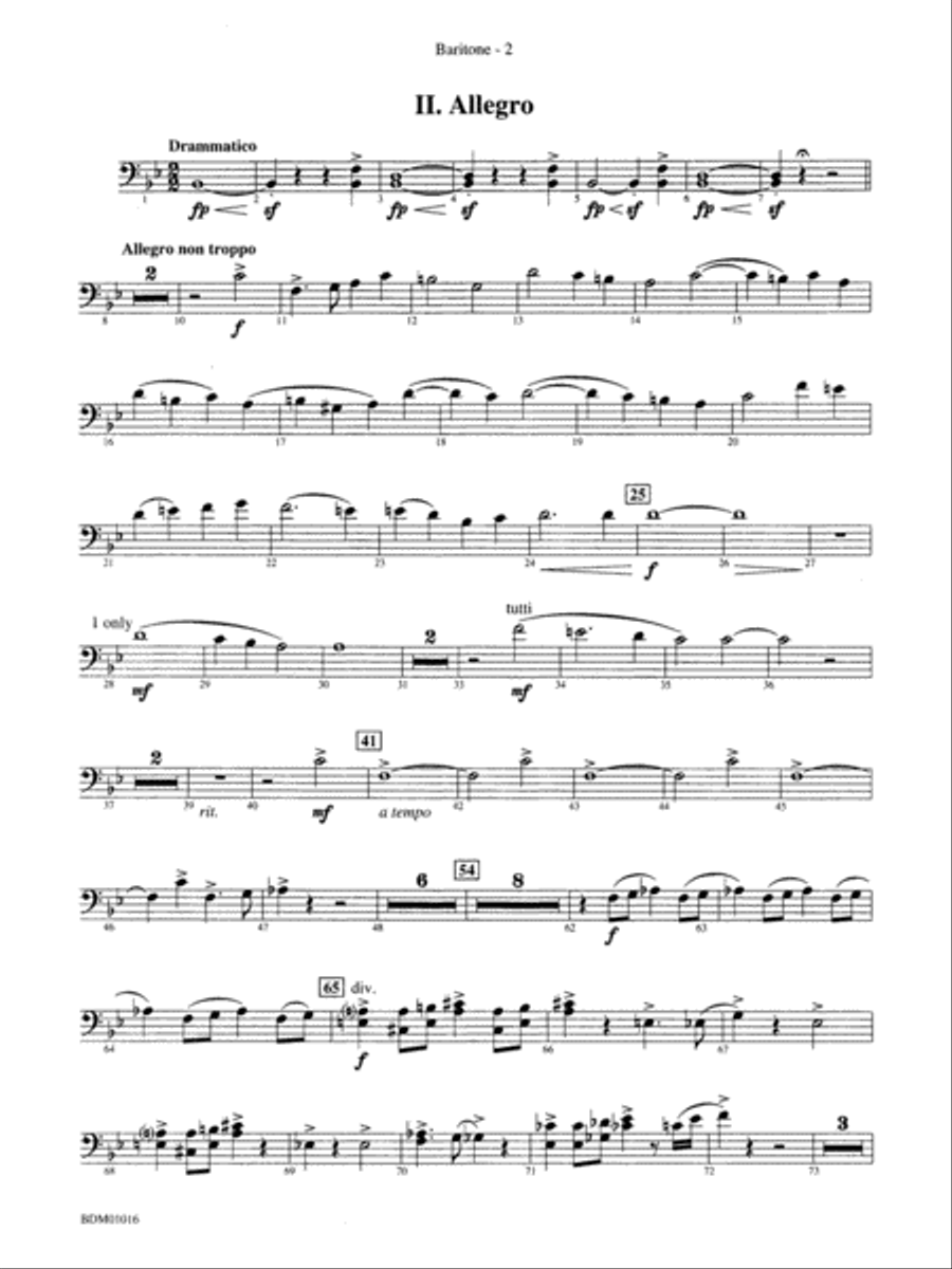 Fanfare and Allegro: Baritone B.C. Concert Band scores gallery preview page 2