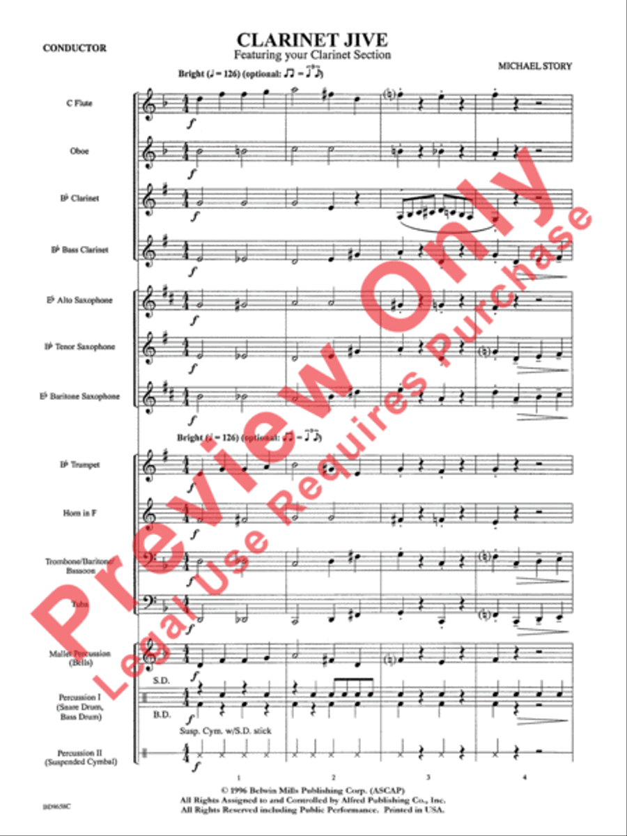 Clarinet Jive Concert Band scores gallery preview page 4