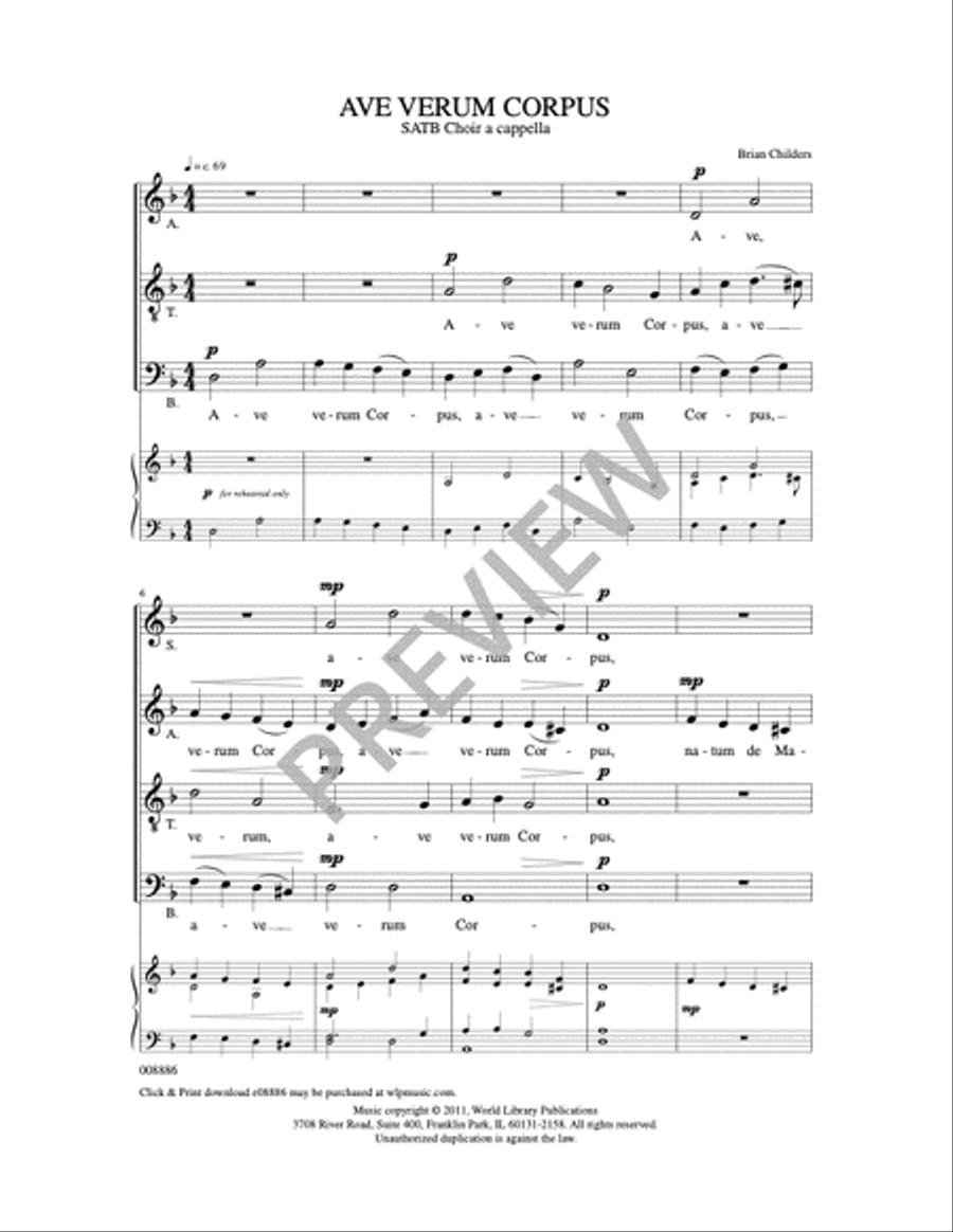 Ave verum corpus 4-Part scores gallery preview page 5