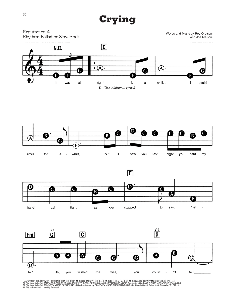Crying Electronic Keyboard scores gallery preview page 1
