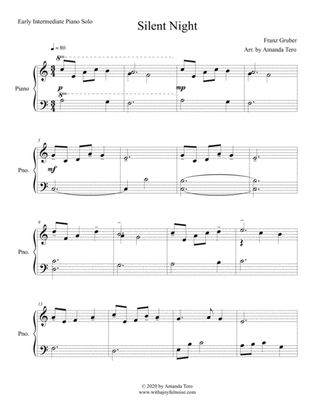 Silent Night for early intermediate pianist