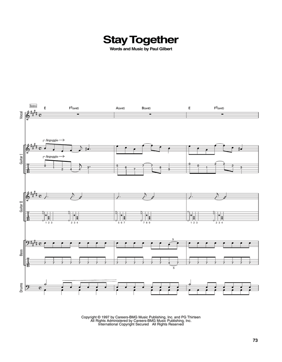 Stay Together Acoustic Guitar scores gallery preview page 1