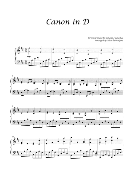 Canon in D - Piano Solo - Intermediate image number null