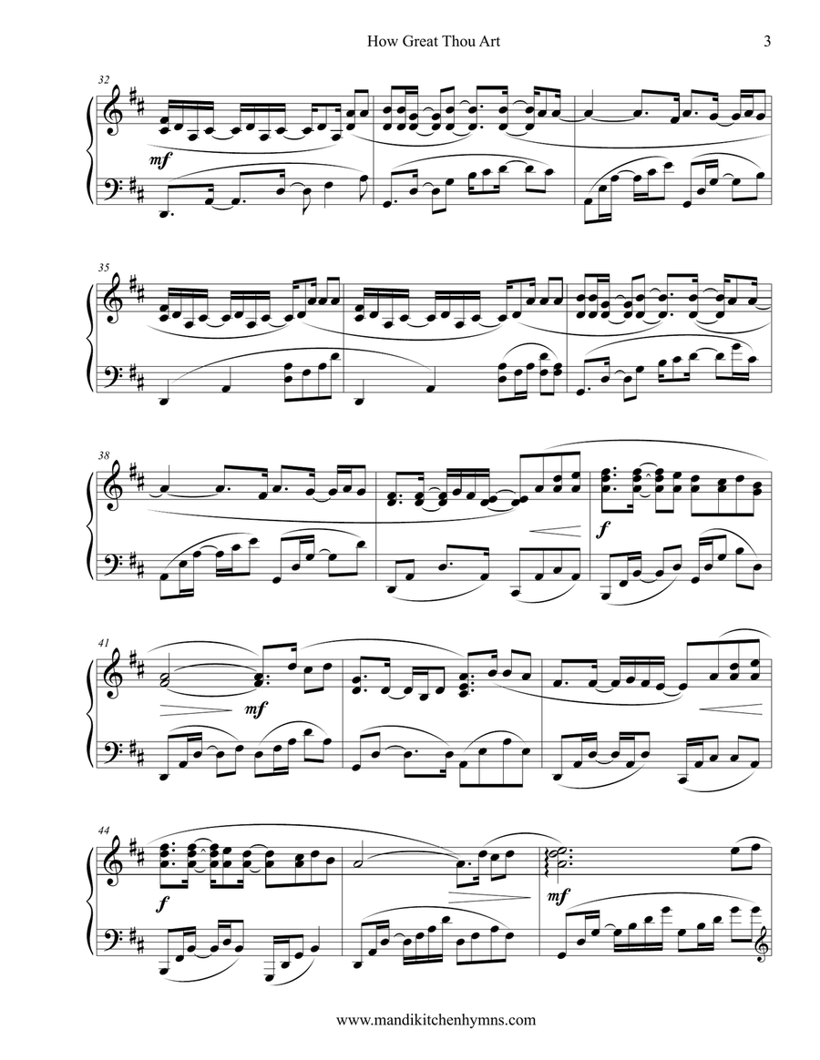 How Great Thou Art Piano Solo Piano Solo scores gallery preview page 3