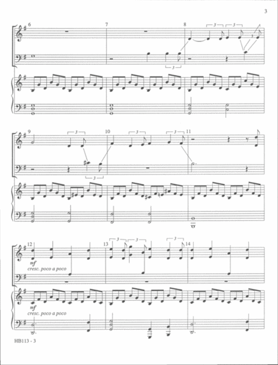 O Holy Night - full score Handbell Choir scores gallery preview page 3