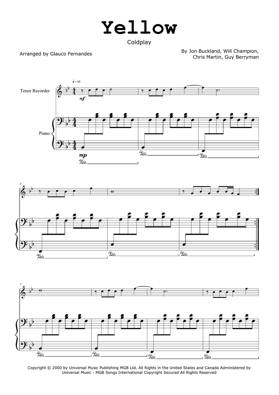 Yellow Chamber Music scores gallery preview page 1