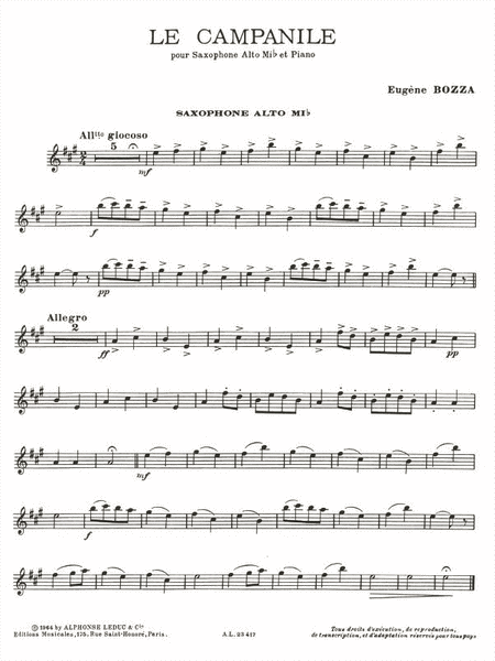 Le Campanille (saxophone-alto & Piano)