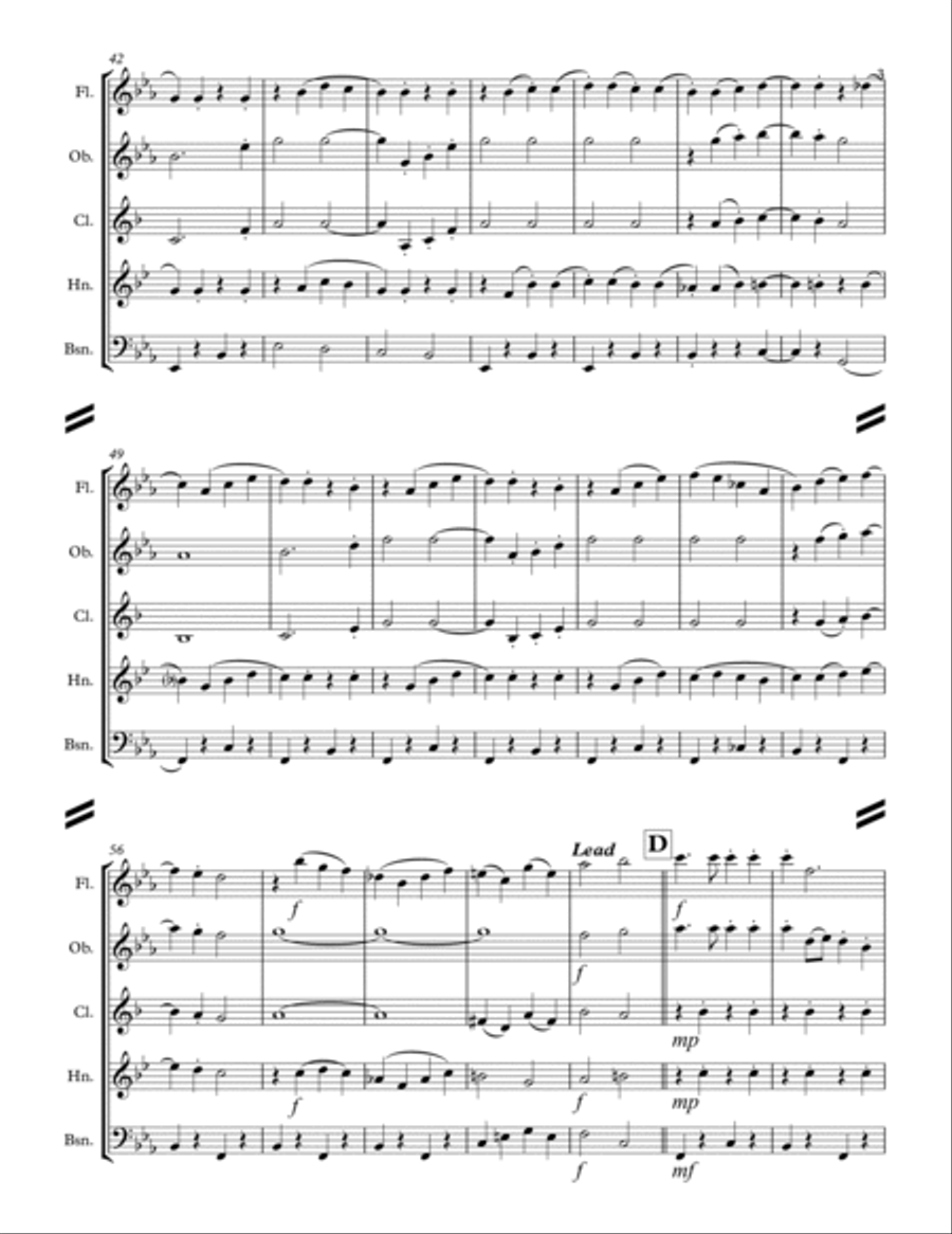 We Need A Little Christmas Woodwind Quintet scores gallery preview page 4