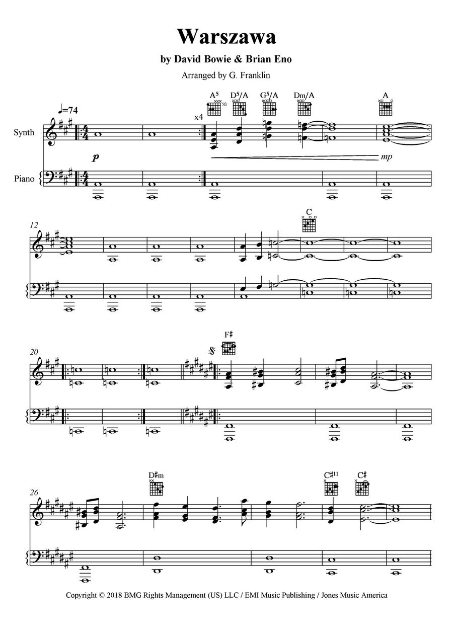 Warszawa Warszawa Piano, Vocal scores gallery preview page 1