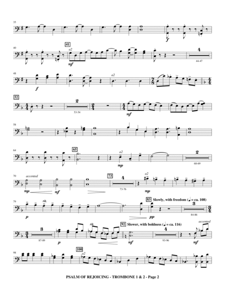 Psalm Of Rejoicing - Trombone 1 & 2