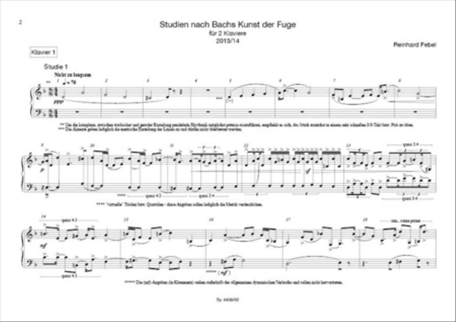 Studien nach Bachs Kunst der Fuge Piano Method scores gallery preview page 3