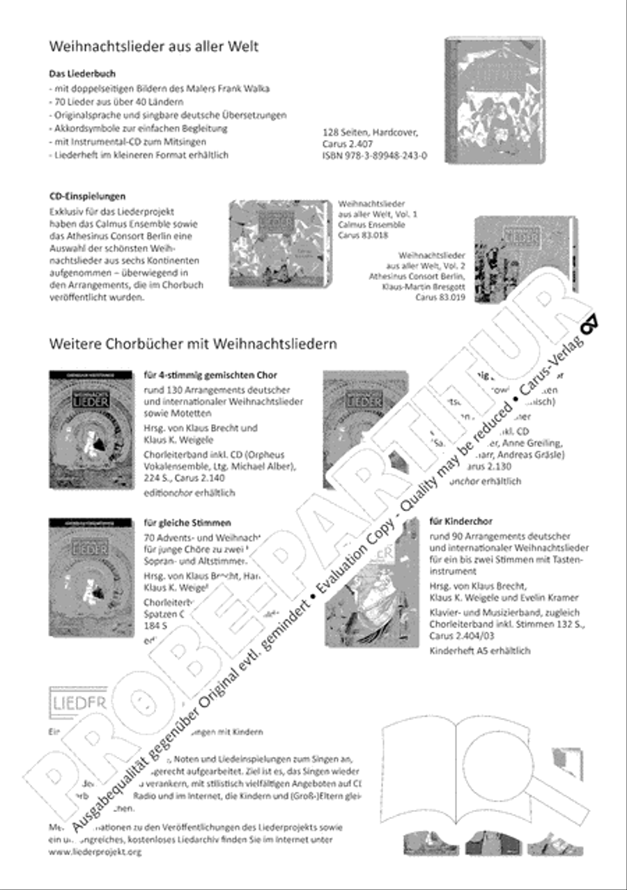 Christmas Carols of the World. Choral collection 4-Part scores gallery preview page 188