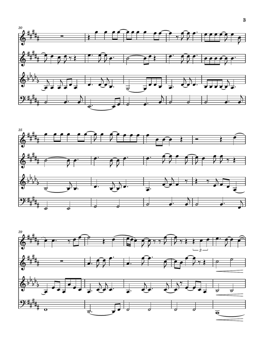 Medley: Faithfully with Separate Ways (Worlds Apart) Woodwind Quartet scores gallery preview page 4