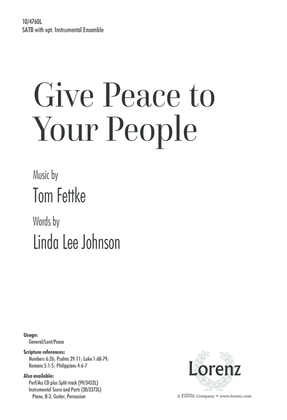Book cover for Give Peace to Your People