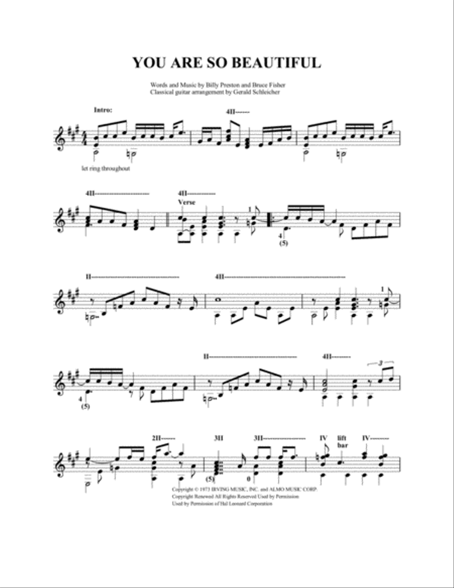 You Are So Beautiful Electric Guitar scores gallery preview page 1