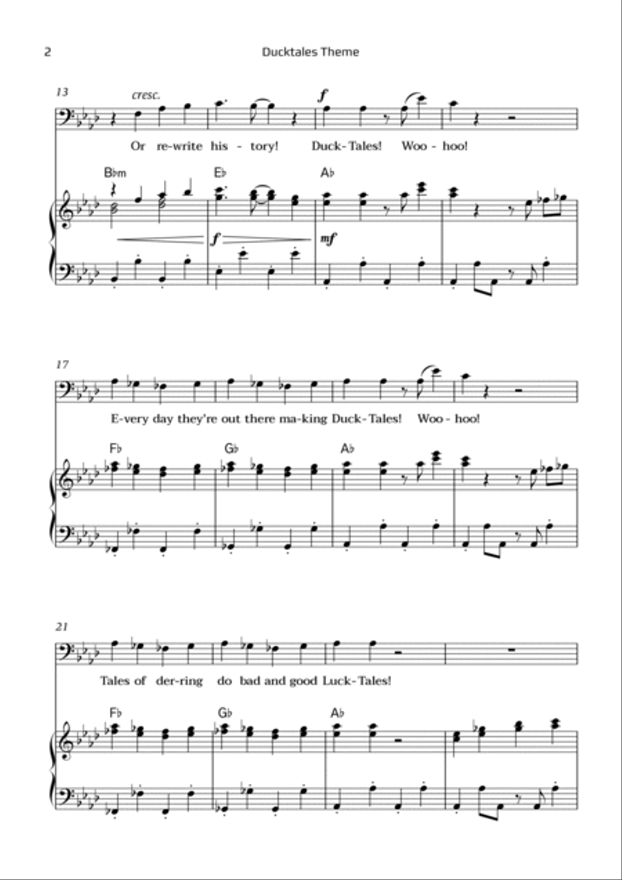 Ducktales Theme Ducktales Theme Chamber Music scores gallery preview page 2